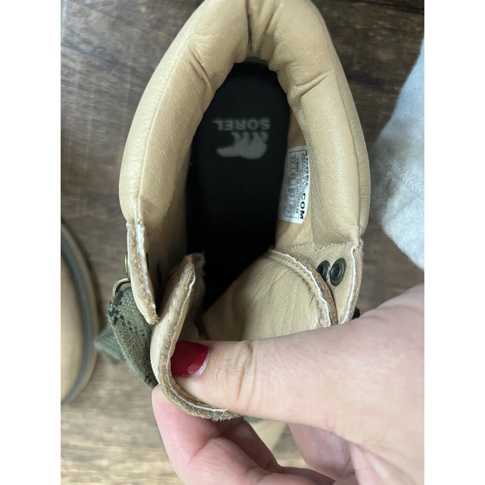 New Sorel Lennox Tan Suede Waterproof Hiker Boots Size 8.5 Woman’s - Picture 7 of 8